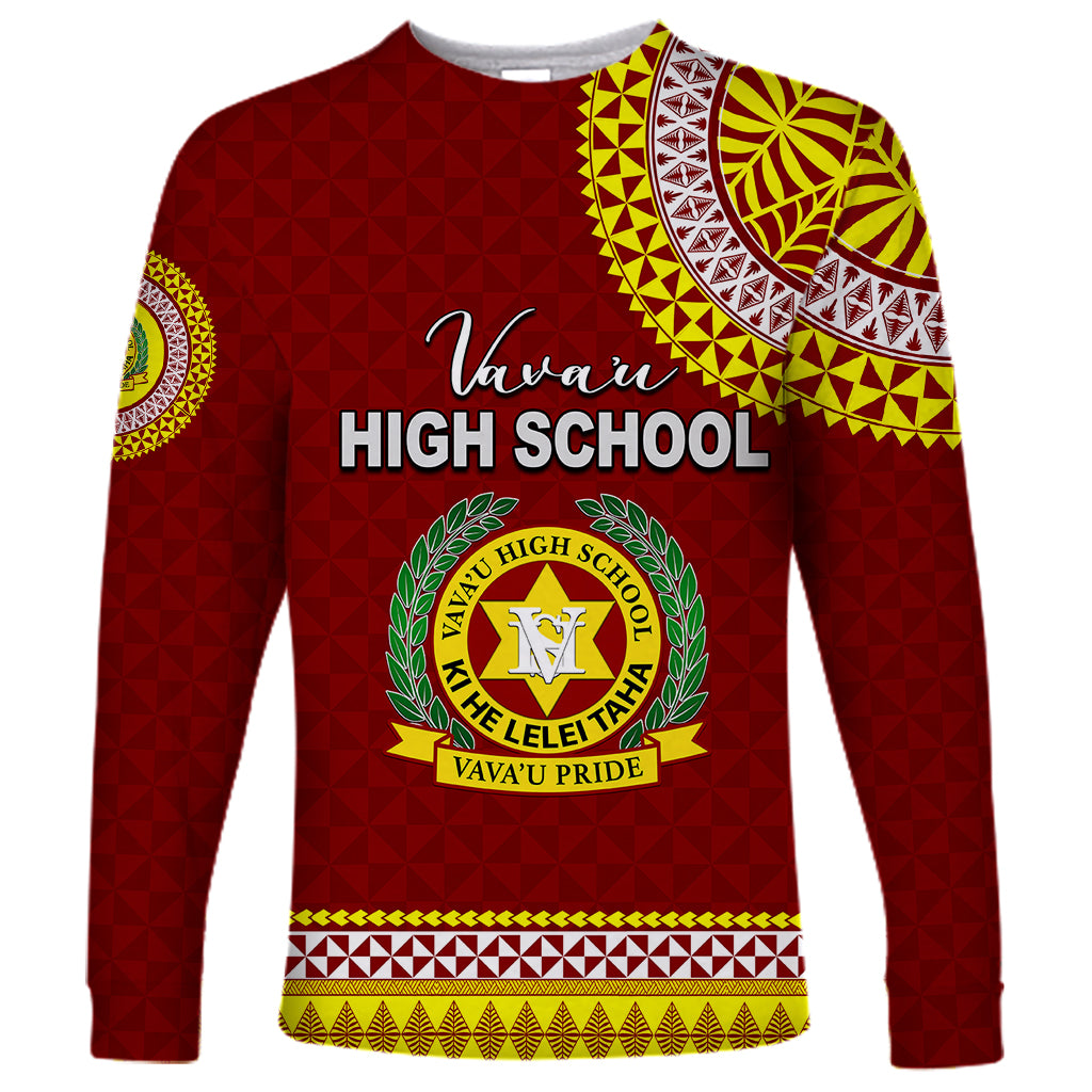 Tonga School Vava'u High School Long Sleeve Shirt Tribal Pattern LT6 Unisex Maroon - Polynesian Pride