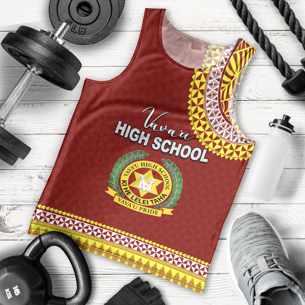 Tonga School Vava'u High School Men Tank Top Tribal Pattern LT6 Maroon - Polynesian Pride