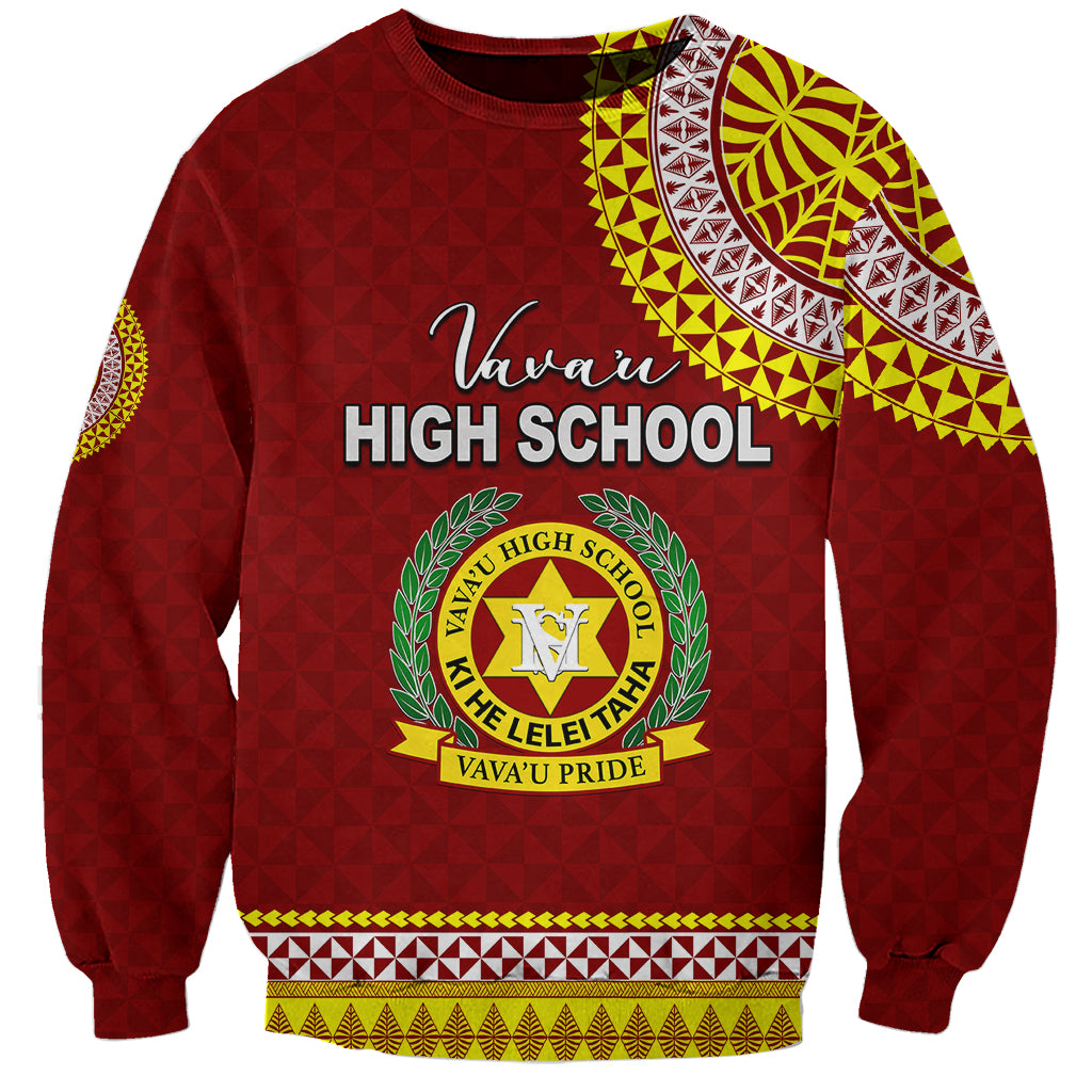 Tonga School Vava'u High School Sweatshirt Tribal Pattern LT6 Unisex Maroon - Polynesian Pride