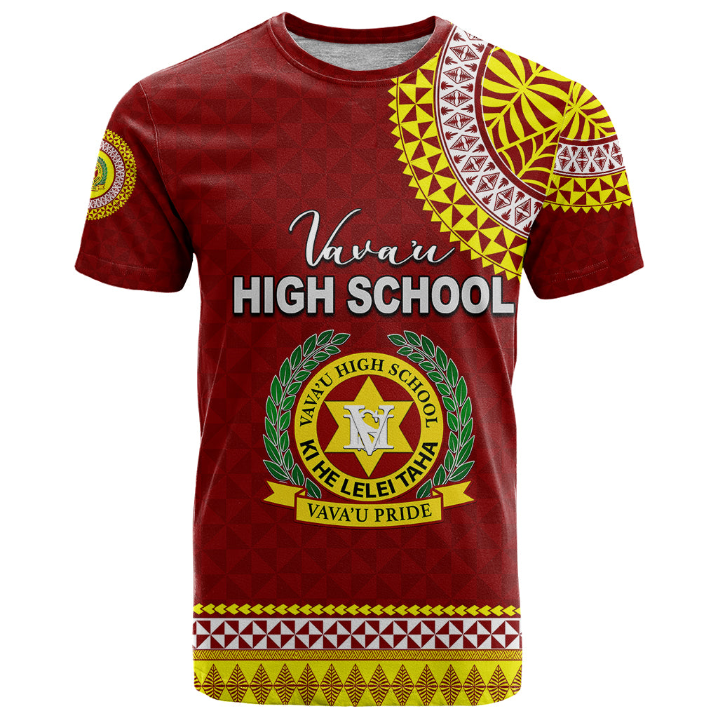 Tonga School Vavau High School T Shirt Tribal Pattern LT6 Maroon - Polynesian Pride