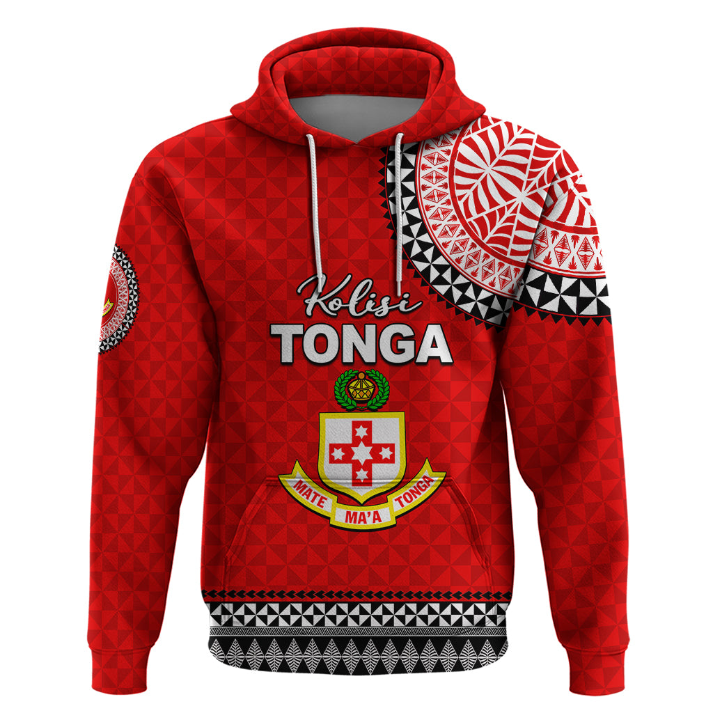 Tonga School Kolisi Tonga Hoodie Tribal Pattern LT6 Red - Polynesian Pride