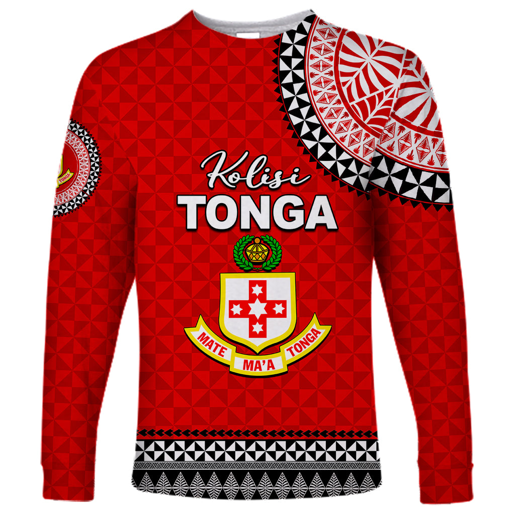 Tonga School Kolisi Tonga Long Sleeve Shirt Tribal Pattern LT6 Unisex Red - Polynesian Pride