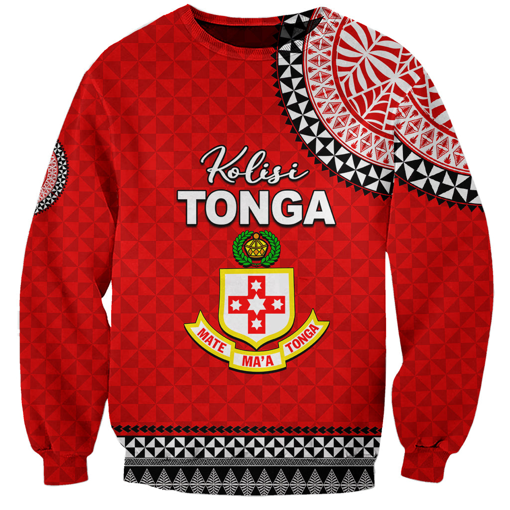 Tonga School Kolisi Tonga Sweatshirt Tribal Pattern LT6 Unisex Red - Polynesian Pride