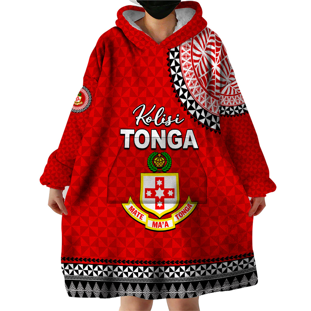 Tonga School Kolisi Tonga Wearable Blanket Hoodie Tribal Pattern LT6 - Polynesian Pride
