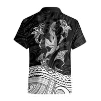 Polynesian Tribal Hawaiian Shirt with Sharks Tattoo White LT6 - Polynesian Pride