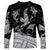 Polynesian Tribal Long Sleeve Shirt with Sharks Tattoo White LT6 - Polynesian Pride