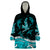 Polynesian Tribal Wearable Blanket Hoodie with Sharks Tattoo Green LT6 One Size Green - Polynesian Pride