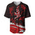 Polynesian Tribal Baseball Jersey with Sharks Tattoo Red LT6 Red - Polynesian Pride