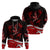 Polynesian Tribal Hoodie with Sharks Tattoo Red LT6 - Polynesian Pride