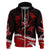 Polynesian Tribal Hoodie with Sharks Tattoo Red LT6 - Polynesian Pride