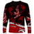 Polynesian Tribal Long Sleeve Shirt with Sharks Tattoo Red LT6 - Polynesian Pride