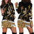 Polynesian Tribal Hoodie Dress with Sharks Tattoo Gold LT6 - Polynesian Pride