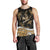 Polynesian Tribal Men Tank Top with Sharks Tattoo Gold LT6 - Polynesian Pride