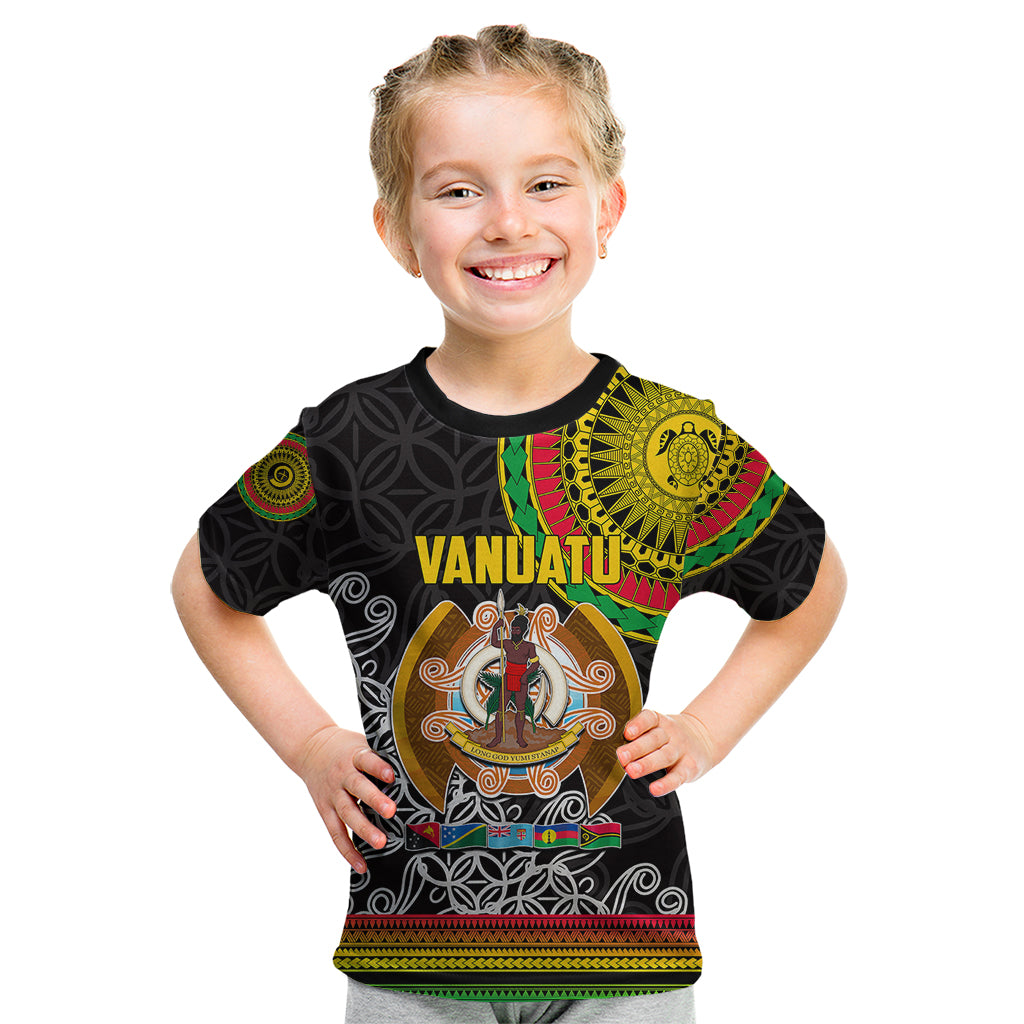 Vanuatu Kid T Shirt Melanesian Festival LT6 Black - Polynesian Pride