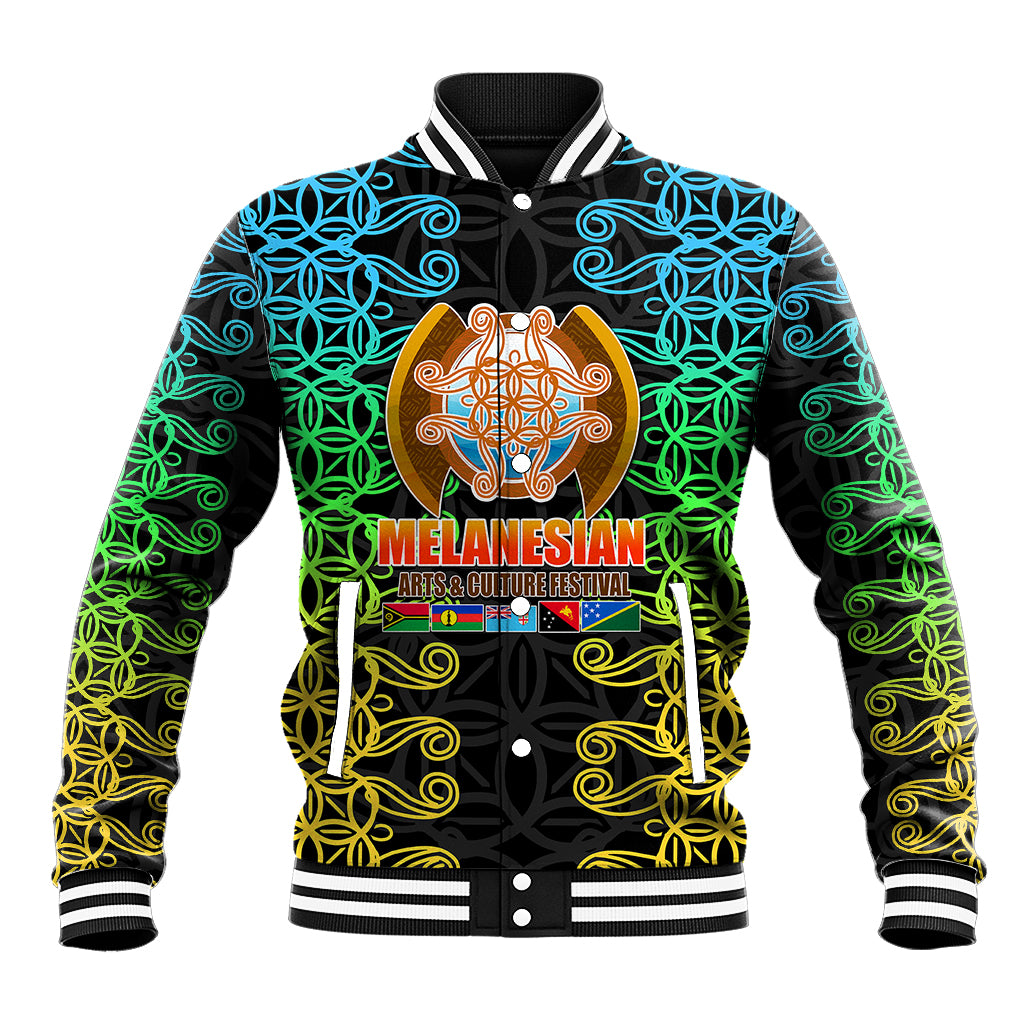 Melanesian Festival 2023 Baseball Jacket Tribal Patterns LT6 Unisex Black - Polynesian Pride