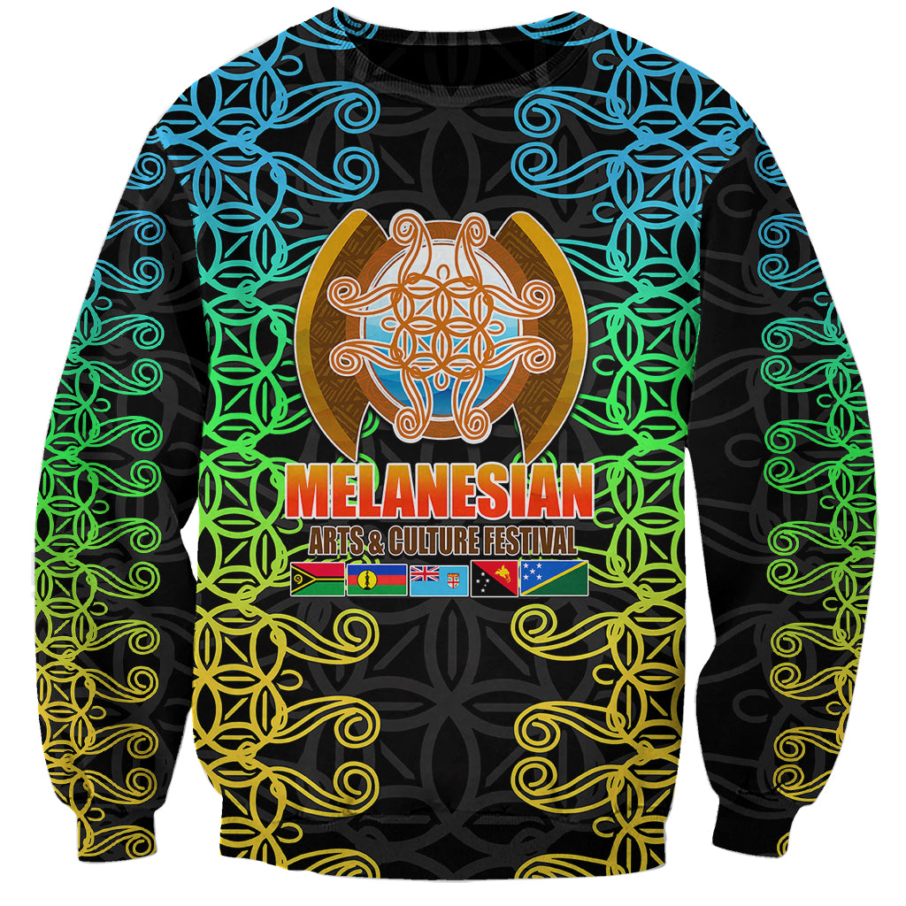 Melanesian Festival 2023 Sweatshirt Tribal Patterns LT6 Unisex Black - Polynesian Pride