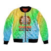 Melanesian Festival 2023 Bomber Jacket Fest'Napuan Colorful Style LT6 Unisex Green - Polynesian Pride