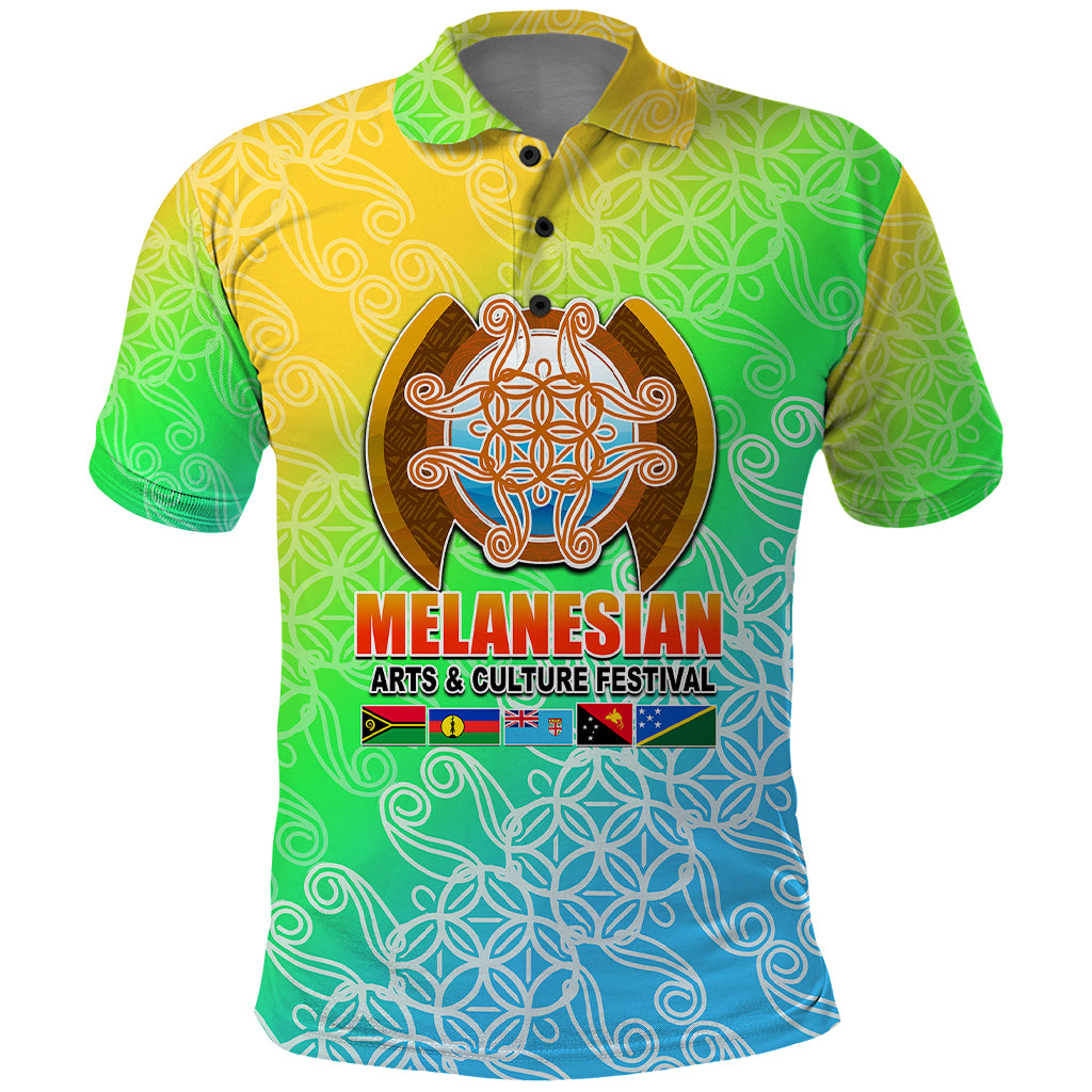 Melanesian Festival 2023 Polo Shirt FestNapuan Colorful Style LT6 Green - Polynesian Pride