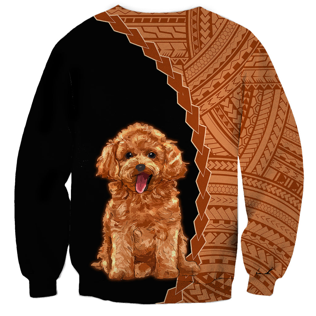 Custom Poodle Dog Sweatshirt With Polynesian Tribal Tattoo LT6 - Polynesian Pride