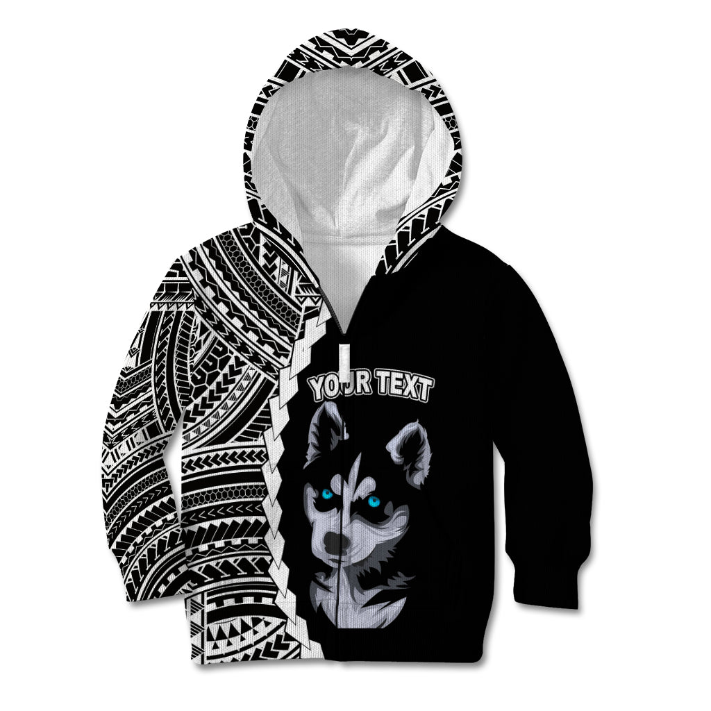 Custom Husky Dog Kid Hoodie With Polynesian Tribal Tattoo LT6 - Polynesian Pride