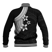 Polynesian Baseball Jacket With Plumeria Flower White LT6 - Polynesian Pride