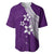 Polynesian Baseball Jersey With Plumeria Flower Purple LT6 Purple - Polynesian Pride