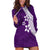 Polynesian Hoodie Dress With Plumeria Flower Purple LT6 Purple - Polynesian Pride