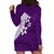 Polynesian Hoodie Dress With Plumeria Flower Purple LT6 - Polynesian Pride