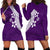 Polynesian Hoodie Dress With Plumeria Flower Purple LT6 - Polynesian Pride