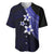 Polynesian Baseball Jersey With Plumeria Flower Blue LT6 Blue - Polynesian Pride