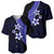 Polynesian Baseball Jersey With Plumeria Flower Blue LT6 - Polynesian Pride