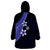 Polynesian Wearable Blanket Hoodie With Plumeria Flower Blue LT6 - Polynesian Pride