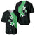 Polynesian Baseball Jersey With Plumeria Flower Green LT6 - Polynesian Pride