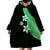 Polynesian Wearable Blanket Hoodie With Plumeria Flower Green LT6 - Polynesian Pride