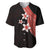 Polynesian Baseball Jersey With Plumeria Flower Red LT6 Red - Polynesian Pride