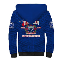 Samoa Independence Sherpa Hoodie 2023 Blue Style LT6 - Polynesian Pride