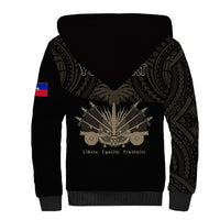 (Custom Personalised) Haiti Sherpa Hoodie Polynesian Neg Maron Black Style LT6 - Polynesian Pride