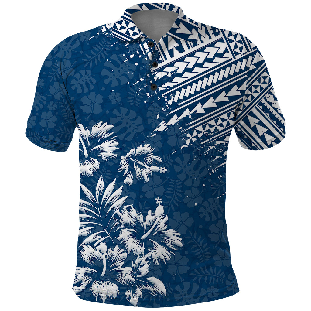 Hawaii Summer Polo Shirt - Mix Polynesian Dark Blue LT6 Blue - Polynesian Pride