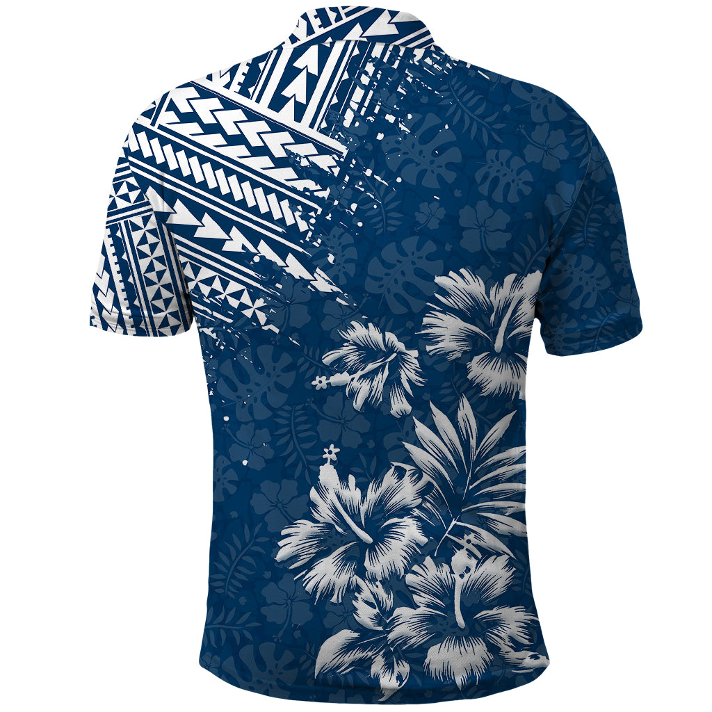 Hawaii Summer Polo Shirt - Mix Polynesian Dark Blue LT6 - Polynesian Pride