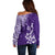 Hawaii Summer Off Shoulder Sweater Mix Polynesian Purple LT6 - Polynesian Pride