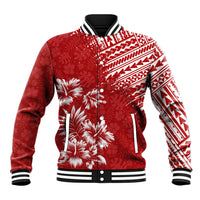 Hawaii Summer Baseball Jacket Mix Polynesian Red LT6 Unisex Red - Polynesian Pride