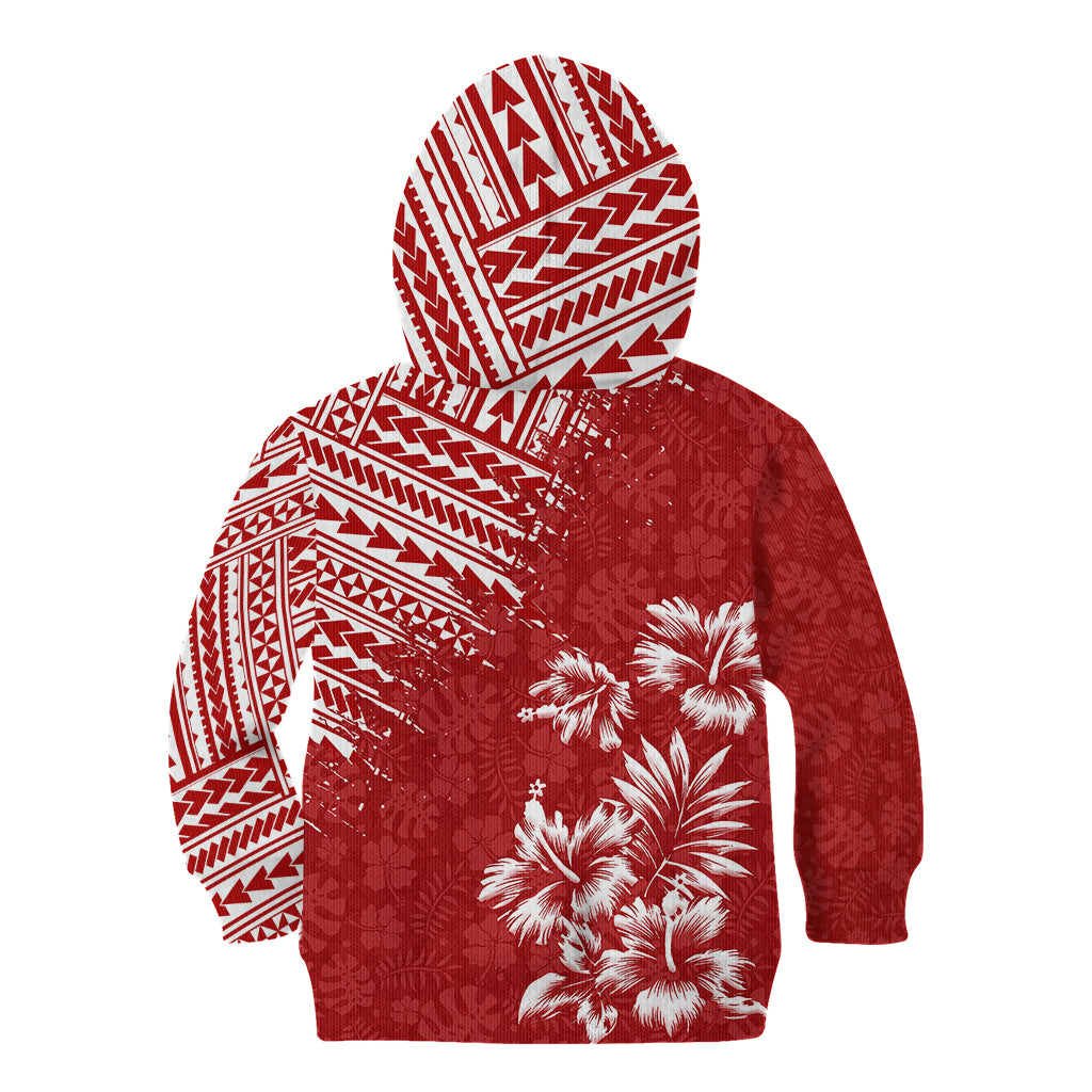 Hawaii Summer Kid Hoodie Mix Polynesian Red LT6 - Polynesian Pride