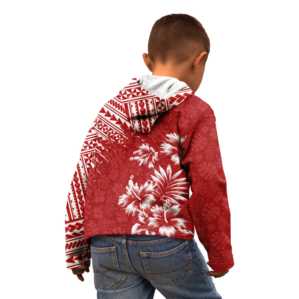 Hawaii Summer Kid Hoodie Mix Polynesian Red LT6 - Polynesian Pride