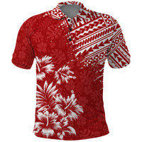 Hawaii Summer Polo Shirt - Mix Polynesian Red LT6 Red - Polynesian Pride