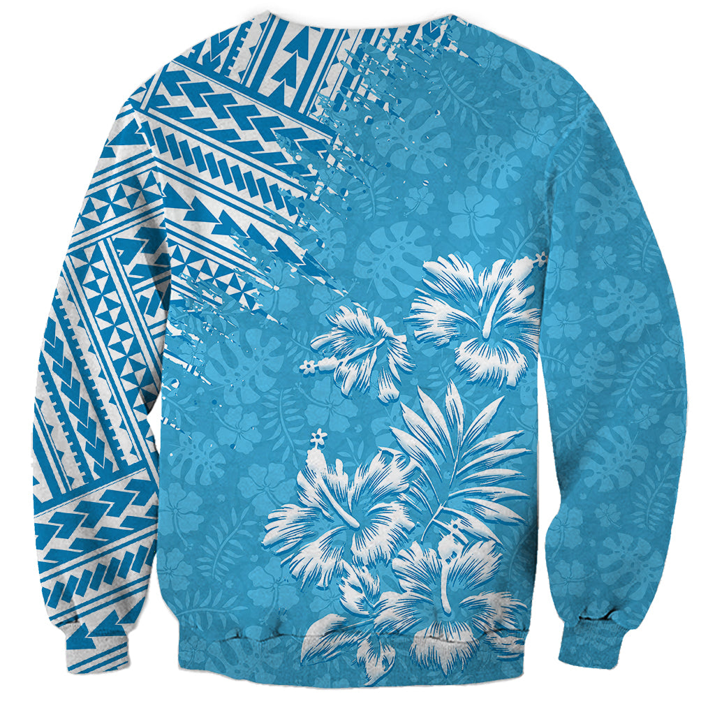 Hawaii Summer Sweatshirt Mix Polynesian Light Blue LT6 - Polynesian Pride