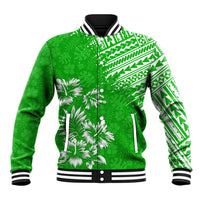 Hawaii Summer Baseball Jacket Mix Polynesian Green LT6 Unisex Green - Polynesian Pride