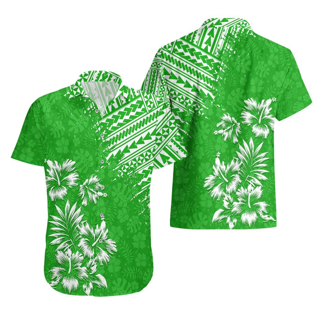 Hawaii Summer Hawaiian Shirt Mix Polynesian Green LT6 - Polynesian Pride