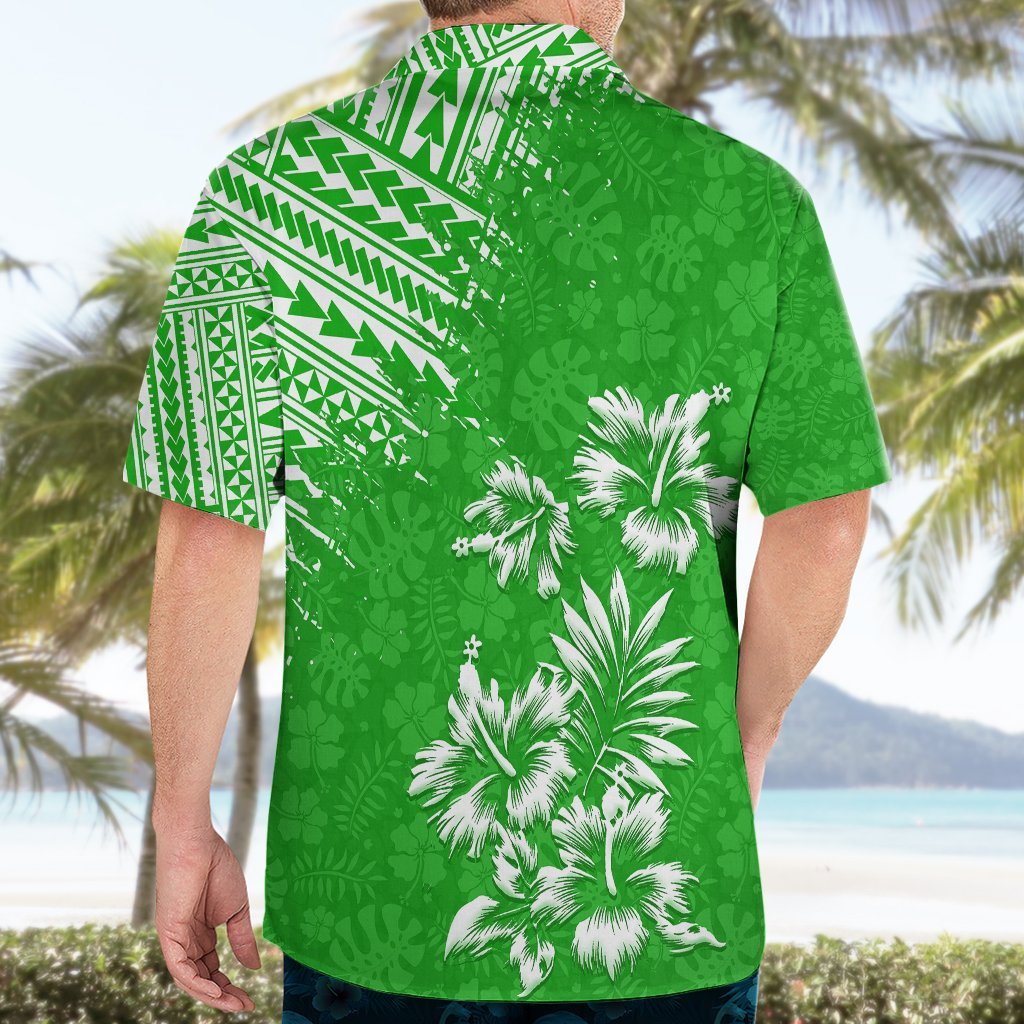 Hawaii Summer Hawaiian Shirt Mix Polynesian Green LT6 - Polynesian Pride