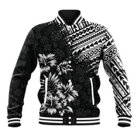 Hawaii Summer Baseball Jacket Mix Polynesian Black LT6 Unisex Black - Polynesian Pride