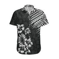 Hawaii Summer Couples Matching Outfits Combo Bodycon Dress And Hawaii Shirt Mix Polynesian Black LT6 No Dress - Polynesian Pride